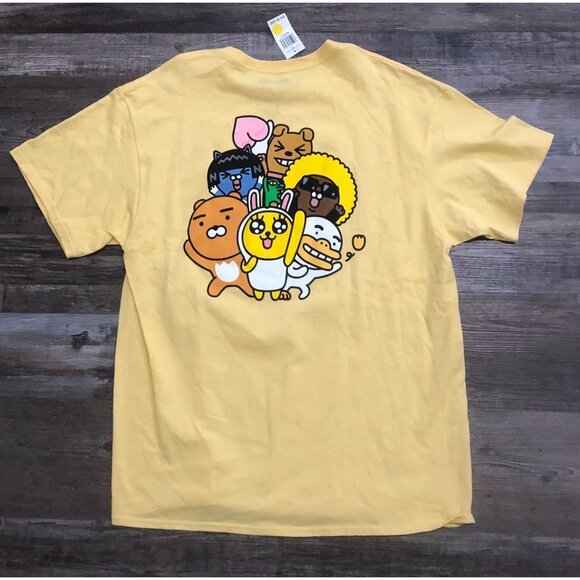 Kakao Friends Adult XL Double Sided Yellow T Shirt New with Tags - Picture 1 of 5